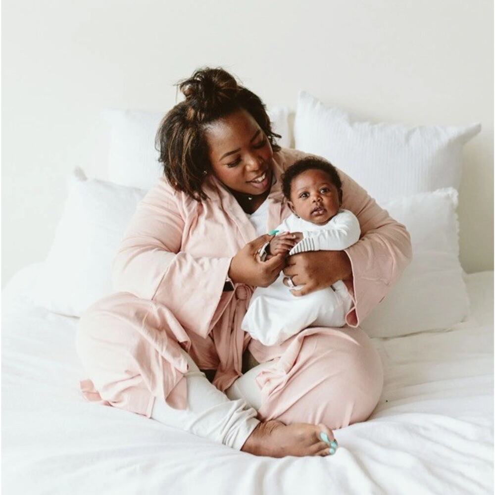 Goumi Mom Robe Size XL/XXL Viscose Bamboo Organic Cotton Oversized Blush‎ Rose - Picture 3 of 11